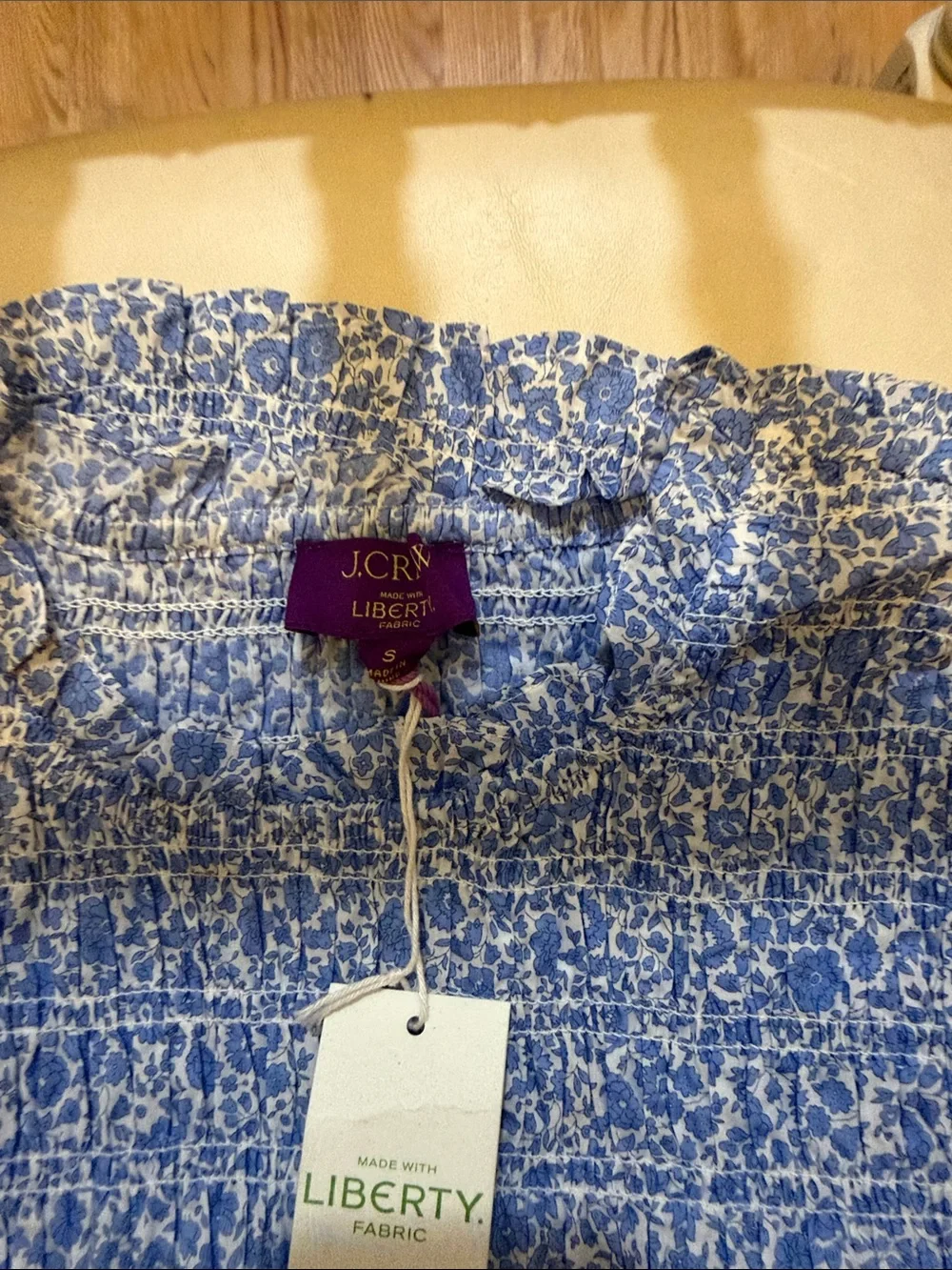 Jcrew Liberty fabric smocked top new with tags